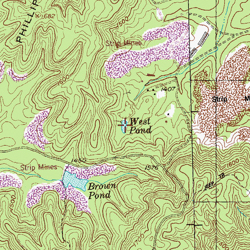 Topographic Map of West Pond, TN