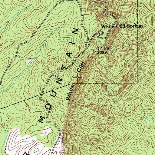 Topographic Map of White Cliff, TN