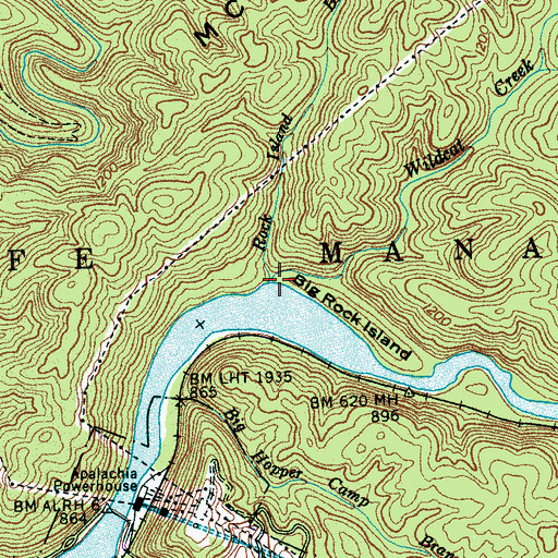 Topographic Map of Wildcat Creek, TN