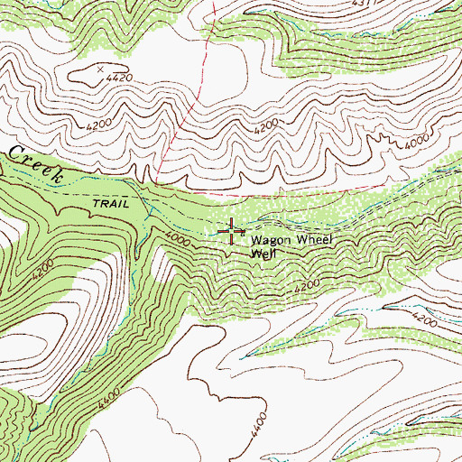 Topographic Map of Wagon Wheel Well, AZ