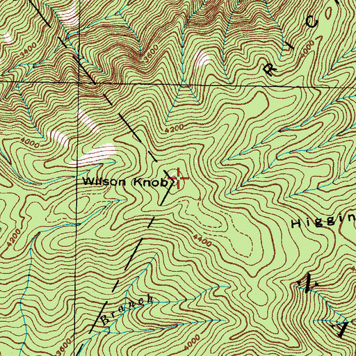 Topographic Map of Wilson Knob, TN
