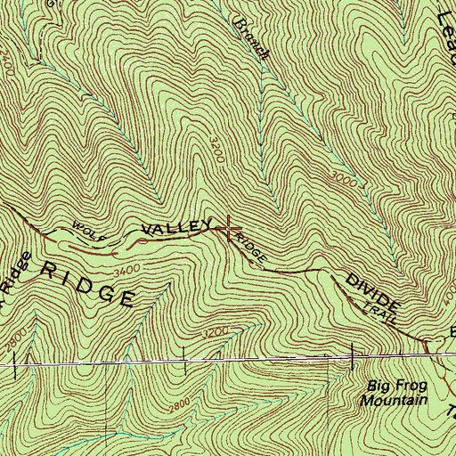 Topographic Map of Wolf Ridge Trail, TN