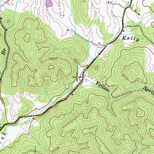 Topographic Map of Yellow Spring Branch, TN