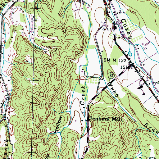Topographic Map of Zachy Hollow, TN