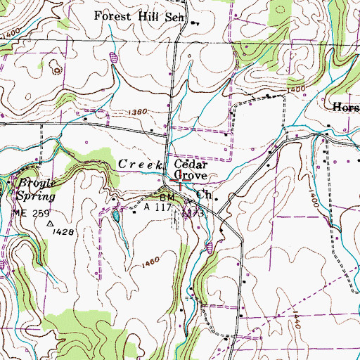 Topographic Map of Alexander Branch, TN