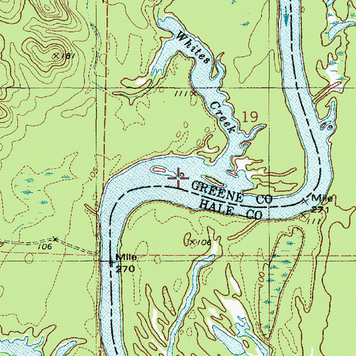 Topographic Map of Whites Creek, AL