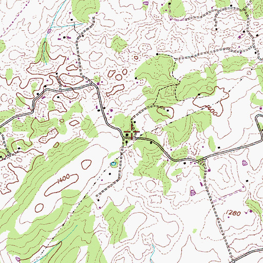 Topographic Map of Allen Chapel School, TN