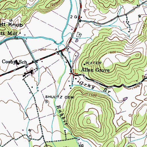Topographic Map of Allen Grove, TN