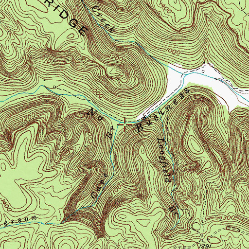 Topographic Map of Anderson Cave Branch, TN