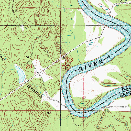 Topographic Map of Whites Bluff, AL