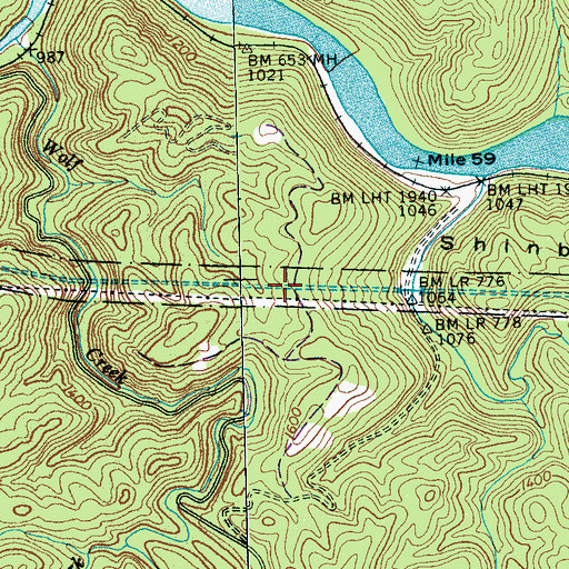 Topographic Map of Apalachia Tunnel, TN