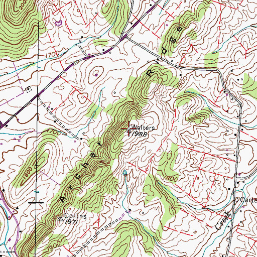 Topographic Map of Archer Ridge, TN