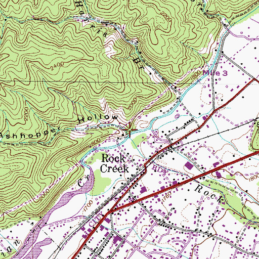 Topographic Map of Ashhopper Hollow, TN