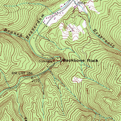 Topographic Map of Backbone Rock, TN