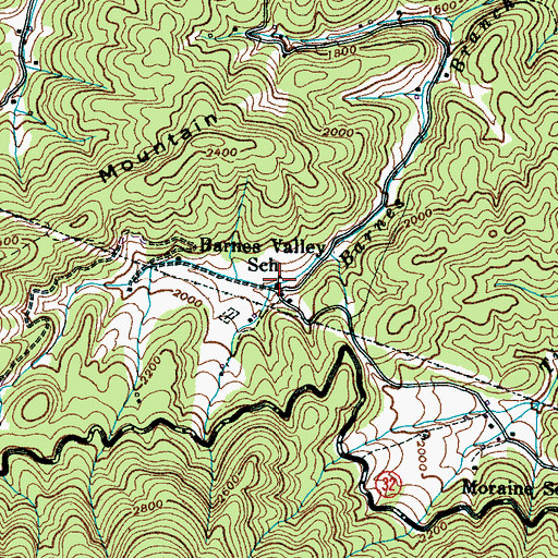 Topographic Map of Barnes Valley School, TN