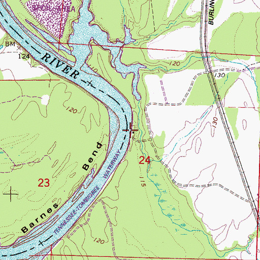 Topographic Map of Williams Landing, AL