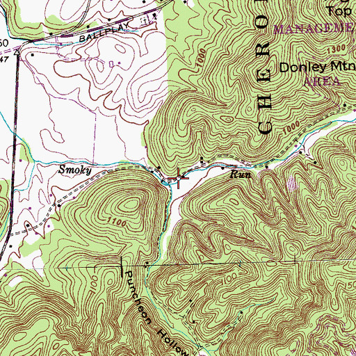 Topographic Map of Barum Creek, TN