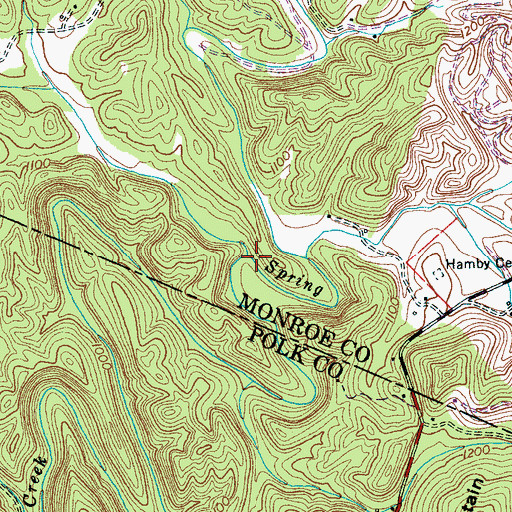 Topographic Map of Basin Branch, TN
