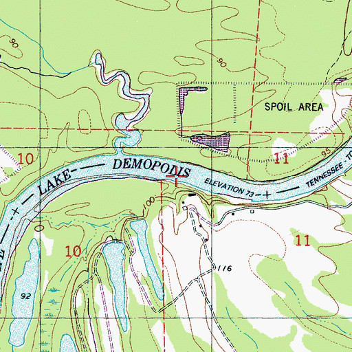 Topographic Map of Williams Landing (historical), AL