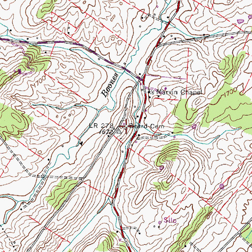 Topographic Map of Beard Cemetery, TN