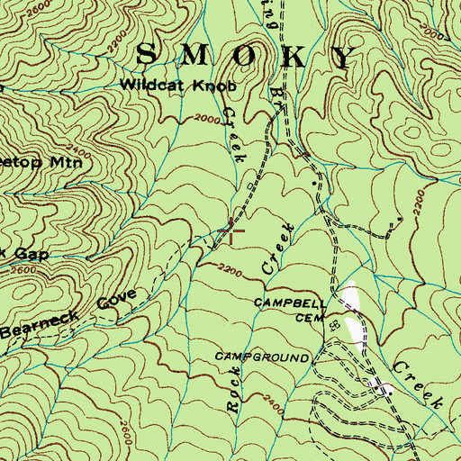 Topographic Map of Bearneck Cove, TN