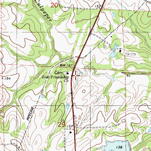 Topographic Map of Zion Church, AL