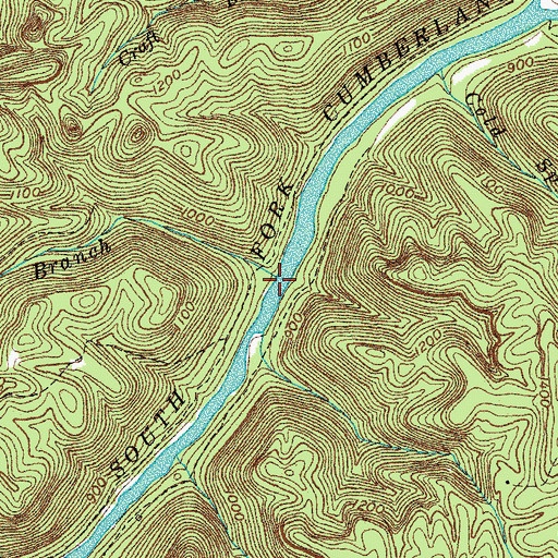 Topographic Map of Big Branch, TN