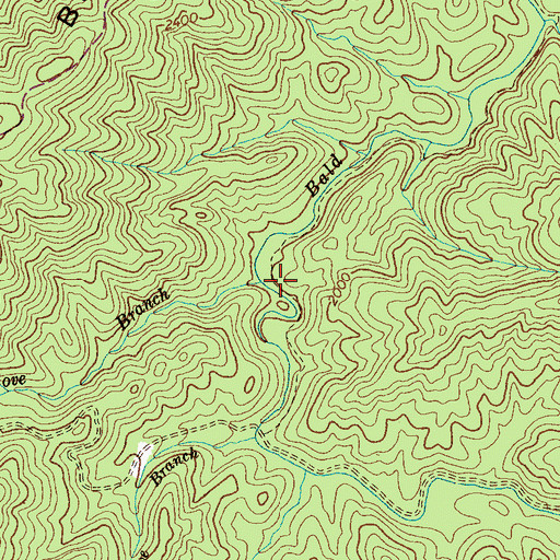 Topographic Map of Big Cove Branch, TN