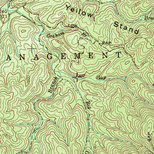 Topographic Map of Big Creek, TN