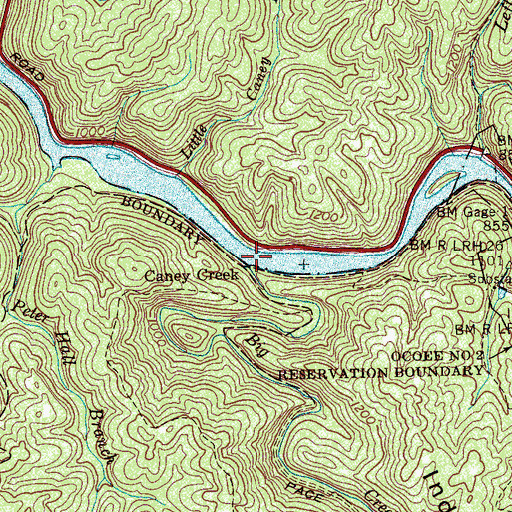 Topographic Map of Big Creek, TN
