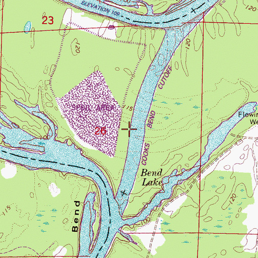 Topographic Map of Cooks Bend Cut Off, AL