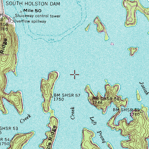 Topographic Map of Big Creek, TN