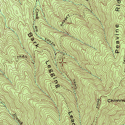 Topographic Map of Big Creek Trail, TN
