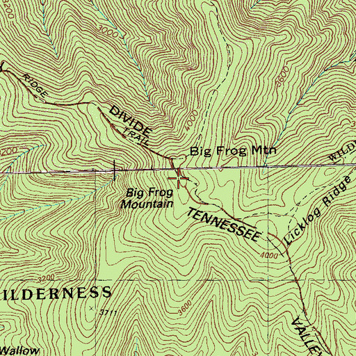 Topographic Map of Big Frog Mountain, TN
