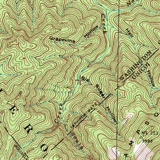 Topographic Map of Big Sugar Hollow, TN