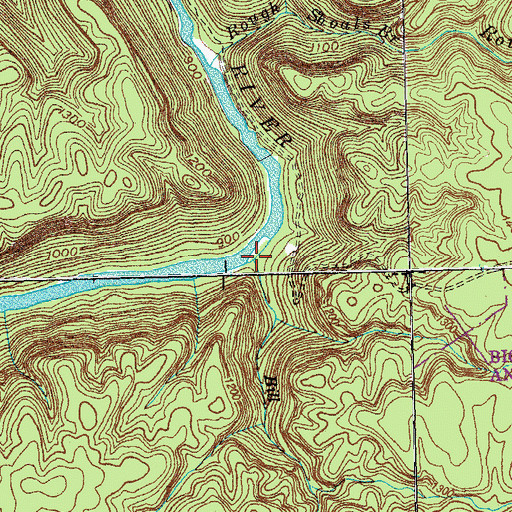 Topographic Map of Bill Branch, TN