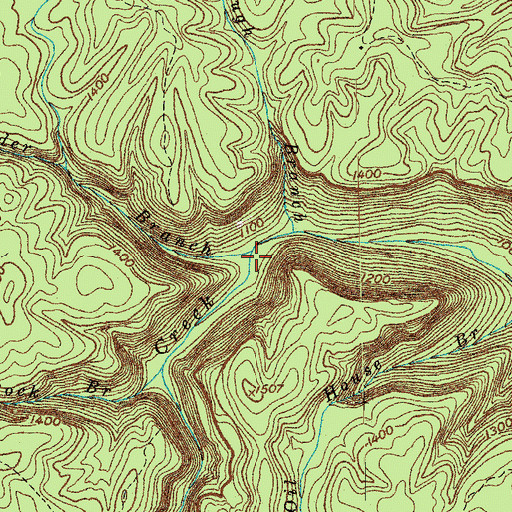 Topographic Map of Black House Creek, TN