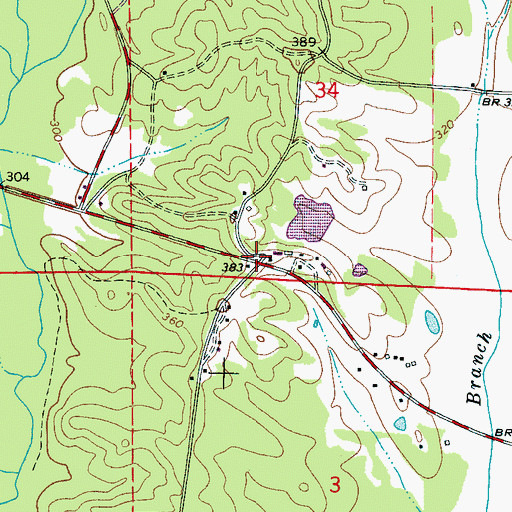 Topographic Map of Bedford, AL