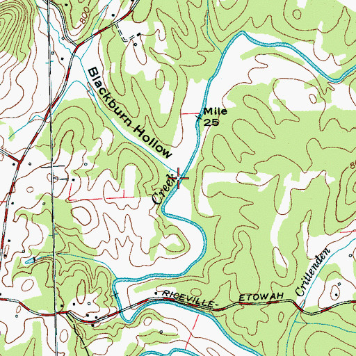 Topographic Map of Blackburn Hollow, TN