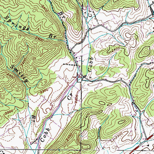 Topographic Map of Blackman Branch, TN