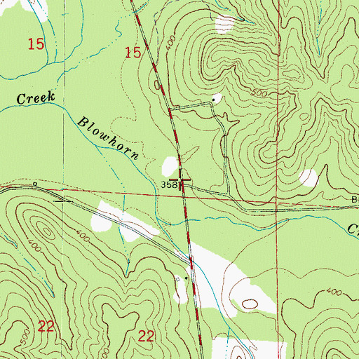 Topographic Map of Blowhorn, AL