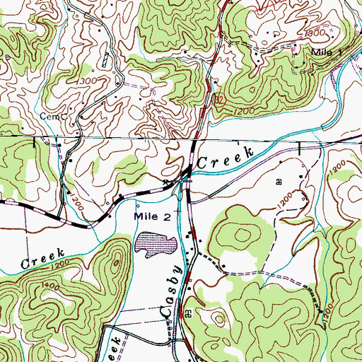 Topographic Map of Bogard Creek, TN