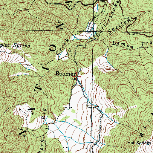 Topographic Map of Boomer, TN