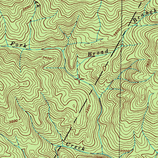 Topographic Map of Broad Branch, TN
