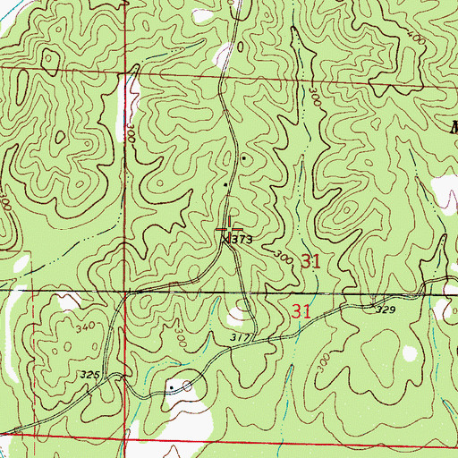 Topographic Map of Dry Creek Church, AL