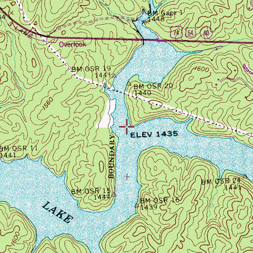 Topographic Map of Brush Creek, TN