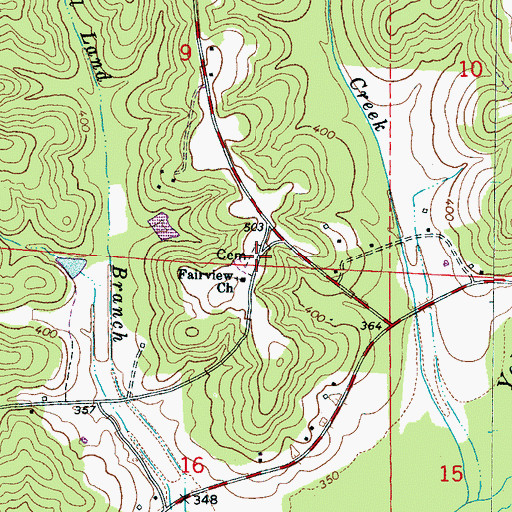 Topographic Map of Fairview Cemetery, AL