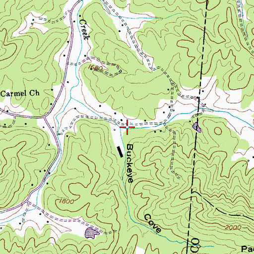 Topographic Map of Buckeye Cove, TN