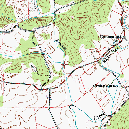 Topographic Map of Buckner Branch, TN
