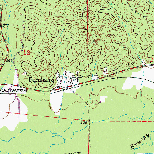 Topographic Map of Fernbank Baptist Church, AL